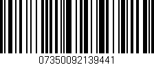 Código de barras (EAN, GTIN, SKU, ISBN): '07350092139441'