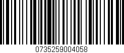 Código de barras (EAN, GTIN, SKU, ISBN): '0735259004058'