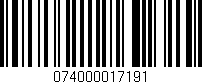 Código de barras (EAN, GTIN, SKU, ISBN): '074000017191'