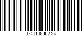 Código de barras (EAN, GTIN, SKU, ISBN): '0740108002.34'