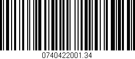 Código de barras (EAN, GTIN, SKU, ISBN): '0740422001.34'