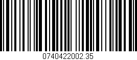 Código de barras (EAN, GTIN, SKU, ISBN): '0740422002.35'