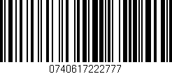 Código de barras (EAN, GTIN, SKU, ISBN): '0740617222777'