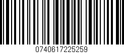 Código de barras (EAN, GTIN, SKU, ISBN): '0740617225259'