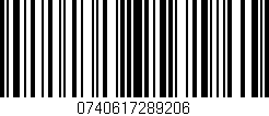 Código de barras (EAN, GTIN, SKU, ISBN): '0740617289206'
