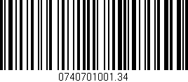 Código de barras (EAN, GTIN, SKU, ISBN): '0740701001.34'