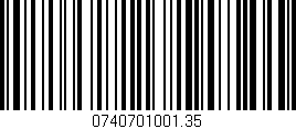 Código de barras (EAN, GTIN, SKU, ISBN): '0740701001.35'