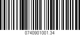 Código de barras (EAN, GTIN, SKU, ISBN): '0740901001.34'
