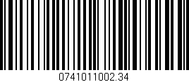Código de barras (EAN, GTIN, SKU, ISBN): '0741011002.34'
