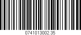 Código de barras (EAN, GTIN, SKU, ISBN): '0741013002.35'
