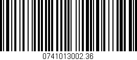 Código de barras (EAN, GTIN, SKU, ISBN): '0741013002.36'
