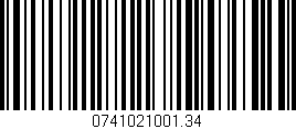 Código de barras (EAN, GTIN, SKU, ISBN): '0741021001.34'