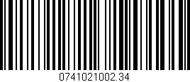 Código de barras (EAN, GTIN, SKU, ISBN): '0741021002.34'