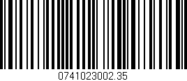 Código de barras (EAN, GTIN, SKU, ISBN): '0741023002.35'