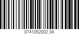 Código de barras (EAN, GTIN, SKU, ISBN): '0741052002.34'