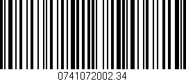 Código de barras (EAN, GTIN, SKU, ISBN): '0741072002.34'