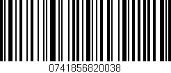 Código de barras (EAN, GTIN, SKU, ISBN): '0741856820038'