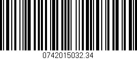 Código de barras (EAN, GTIN, SKU, ISBN): '0742015032.34'