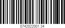 Código de barras (EAN, GTIN, SKU, ISBN): '0742022001.34'