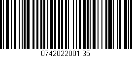 Código de barras (EAN, GTIN, SKU, ISBN): '0742022001.35'