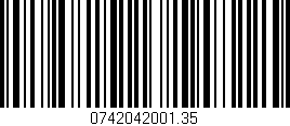 Código de barras (EAN, GTIN, SKU, ISBN): '0742042001.35'