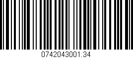 Código de barras (EAN, GTIN, SKU, ISBN): '0742043001.34'