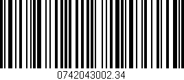 Código de barras (EAN, GTIN, SKU, ISBN): '0742043002.34'