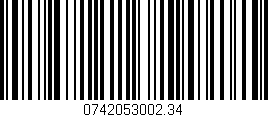Código de barras (EAN, GTIN, SKU, ISBN): '0742053002.34'