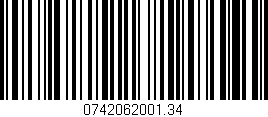 Código de barras (EAN, GTIN, SKU, ISBN): '0742062001.34'