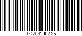 Código de barras (EAN, GTIN, SKU, ISBN): '0742062002.35'