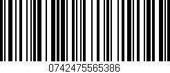 Código de barras (EAN, GTIN, SKU, ISBN): '0742475565386'