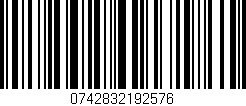 Código de barras (EAN, GTIN, SKU, ISBN): '0742832192576'