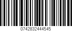 Código de barras (EAN, GTIN, SKU, ISBN): '0742832444545'