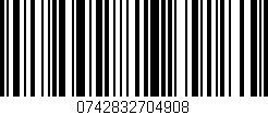 Código de barras (EAN, GTIN, SKU, ISBN): '0742832704908'