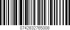 Código de barras (EAN, GTIN, SKU, ISBN): '0742832765008'
