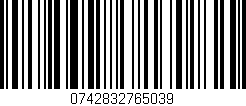 Código de barras (EAN, GTIN, SKU, ISBN): '0742832765039'