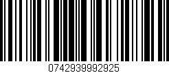 Código de barras (EAN, GTIN, SKU, ISBN): '0742939992925'