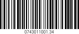 Código de barras (EAN, GTIN, SKU, ISBN): '0743011001.34'