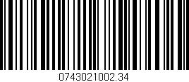 Código de barras (EAN, GTIN, SKU, ISBN): '0743021002.34'