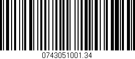 Código de barras (EAN, GTIN, SKU, ISBN): '0743051001.34'