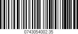 Código de barras (EAN, GTIN, SKU, ISBN): '0743054002.35'