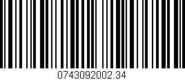 Código de barras (EAN, GTIN, SKU, ISBN): '0743092002.34'