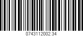 Código de barras (EAN, GTIN, SKU, ISBN): '0743112002.34'