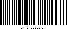 Código de barras (EAN, GTIN, SKU, ISBN): '0745136002.34'