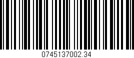 Código de barras (EAN, GTIN, SKU, ISBN): '0745137002.34'