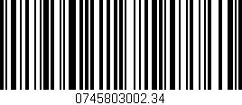 Código de barras (EAN, GTIN, SKU, ISBN): '0745803002.34'