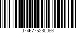 Código de barras (EAN, GTIN, SKU, ISBN): '0746775360986'