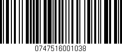 Código de barras (EAN, GTIN, SKU, ISBN): '0747516001038'