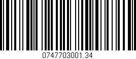 Código de barras (EAN, GTIN, SKU, ISBN): '0747703001.34'