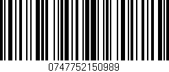 Código de barras (EAN, GTIN, SKU, ISBN): '0747752150989'